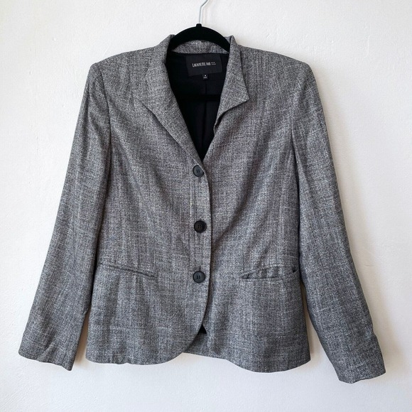 Lafayette 148 New York Jackets & Blazers - Lafayette 148 Button Front‎ Jacket Blazer Pockets Long Sleeve Black Women's 8